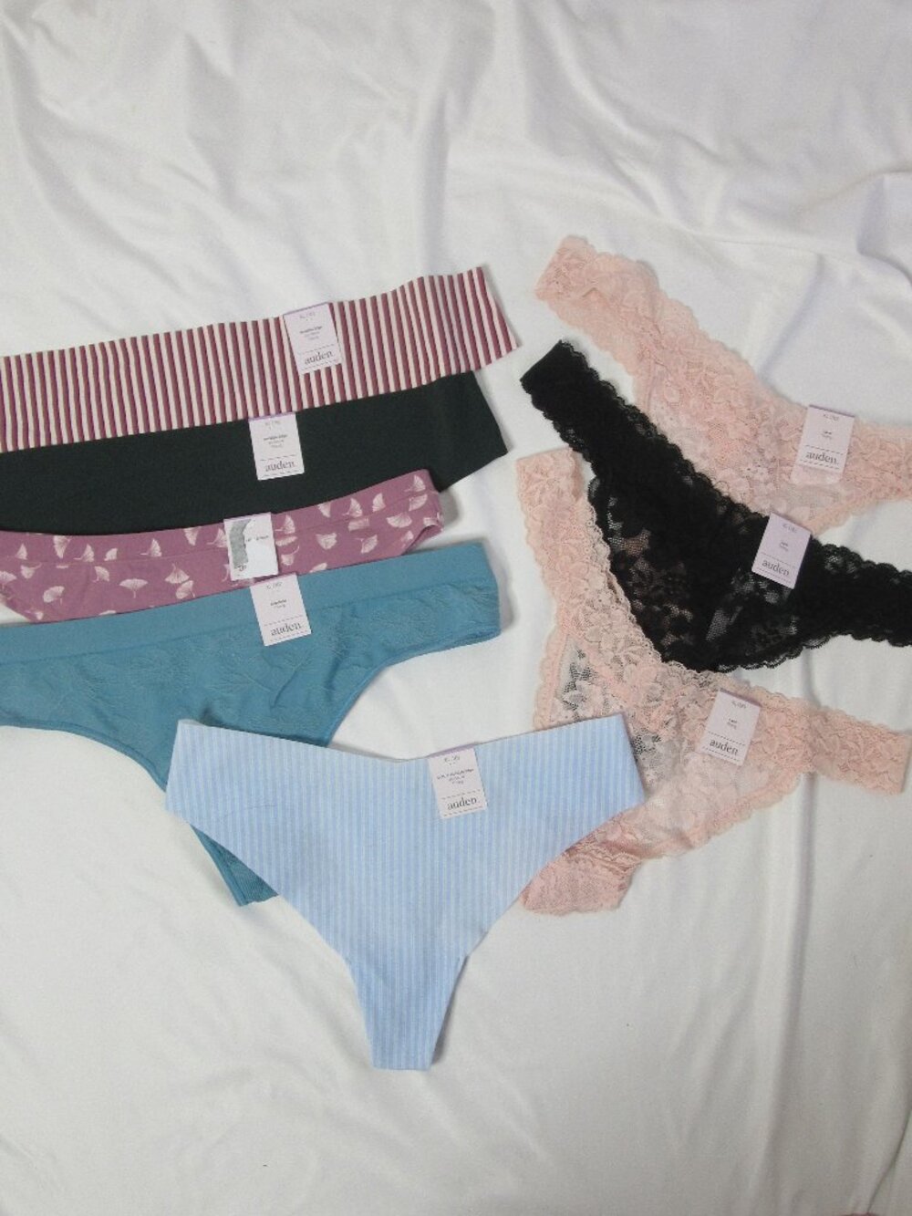 Auden Lot of 8 Panties Underwear Women's Thong Assortment Variety Size XL 16 NWT